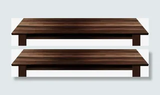 棕色古典小木桌装饰免抠