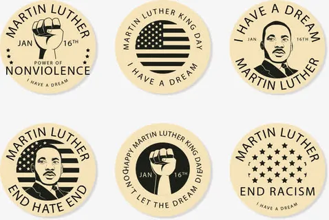 马丁路德金纪念徽章免抠