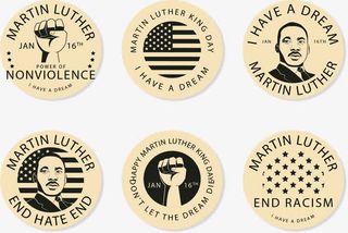 马丁路德金纪念徽章免抠