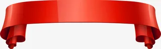 弯曲红色条幅免抠