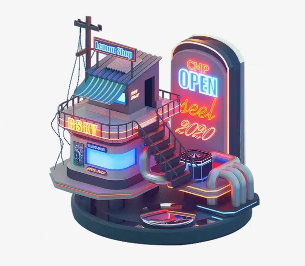 房子，家，科技感觉，小房子免抠