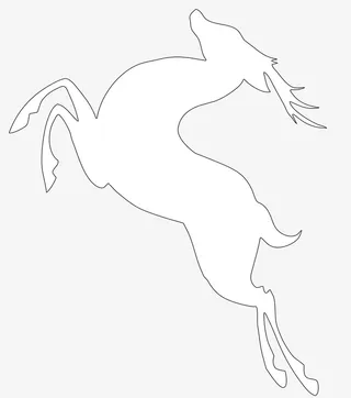 白鹿剪影雕刻素材免抠