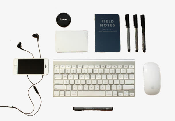 办公室桌面摆设免抠