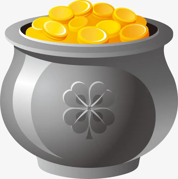 卡通精美扁平金币免抠