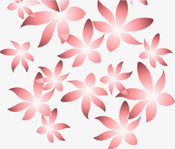 卡通红色小花免抠