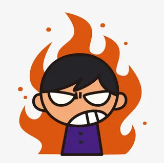 卡通生气男孩免抠