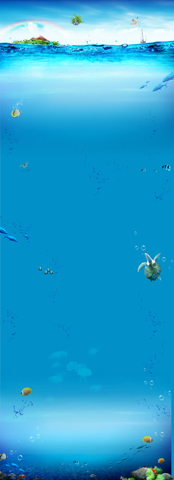 海底世界店铺背景免抠