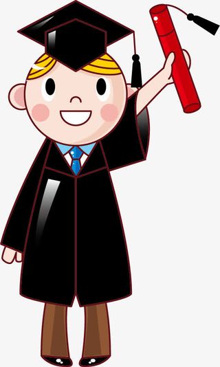 卡通手绘毕业学生免抠