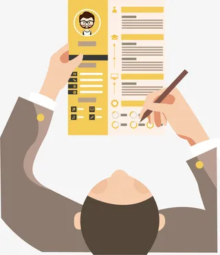 扁平化商务装饰插图招聘面试查看免抠