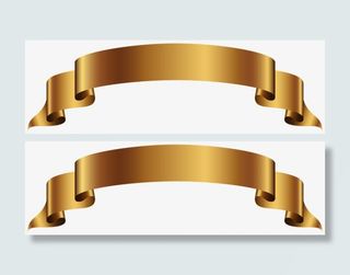 立体丝带标题免抠