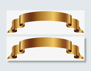 立体丝带标题免抠