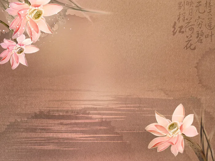 古风水墨莲花海报背景素材高清