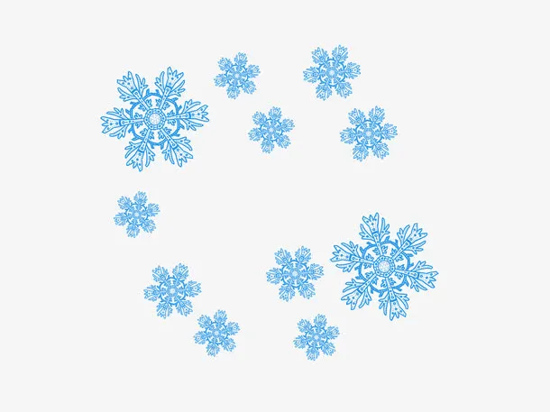 蓝色雪花免抠