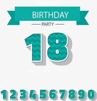 绿色18岁生日派对免抠