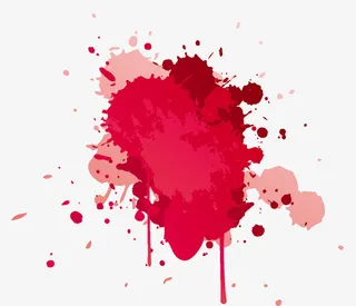 红色水彩墨迹元素免抠