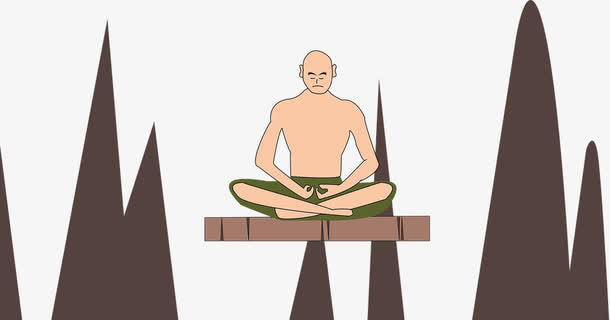 打禅的男子免抠