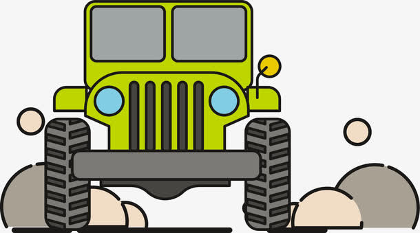 绿色沙滩车免抠