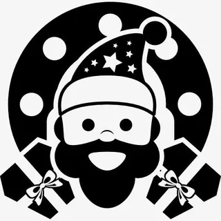 圣诞花环和圣诞老人面对面图标免抠