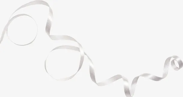 白色彩带丝带漂浮免抠