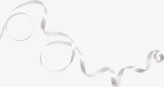 白色彩带丝带漂浮免抠