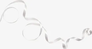 白色彩带丝带漂浮免抠