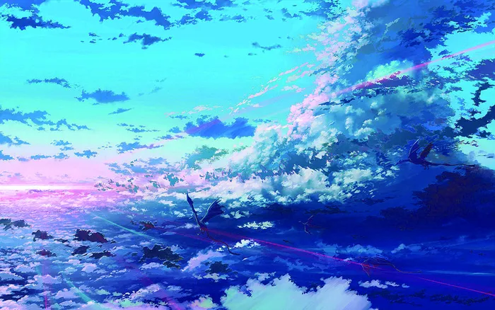 手绘湛蓝天空背景高清