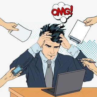 办公烦恼的男士免抠