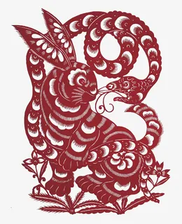 蛇兔剪纸免抠