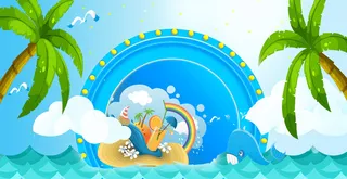 夏天沙滩高清背景高清