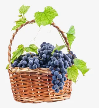 一竹篮子紫色葡萄免抠