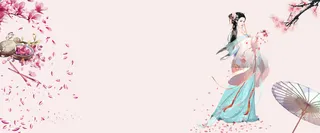 古风中国风桃花粉色背景高清