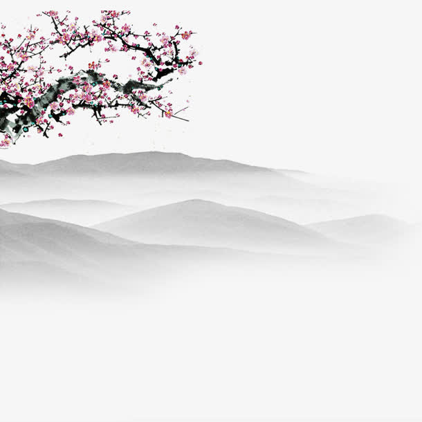 梅花山峦素材免抠
