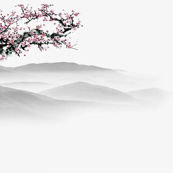 梅花山峦素材免抠