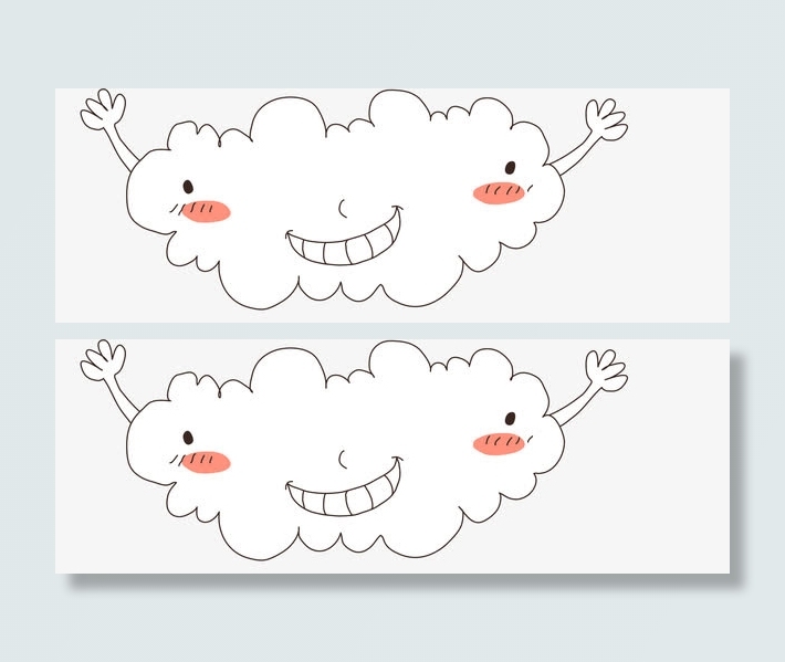 云朵可爱表情框免抠