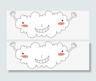 云朵可爱表情框免抠