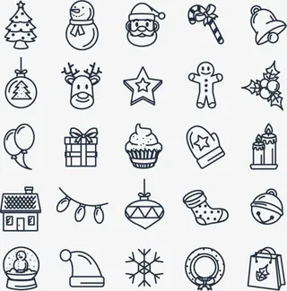 手绘圣诞元素免抠