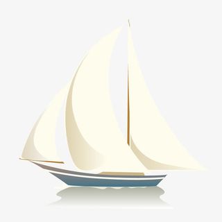 矢量卡通小帆船免抠