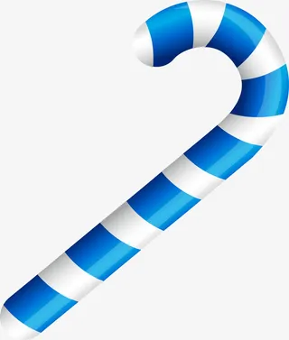 蓝色卡通拐杖免抠