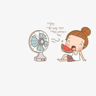 吃西瓜卡通形象免抠