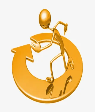 奔跑箭头指示企业免抠