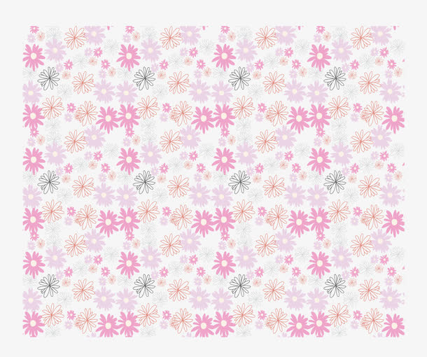 粉红色雏菊花纹免抠