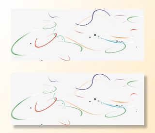 七彩缤纷彩带矢量素材免抠