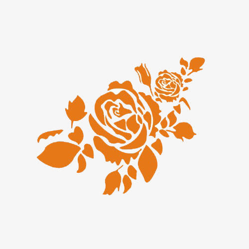 烫金玫瑰花免抠