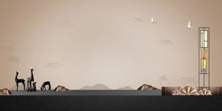 新中式地产高端地产开幕海报高清复古中国风背景