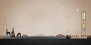 新中式地产高端地产开幕海报高清复古中国风背景