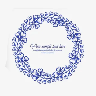 手绘小清新花环免抠