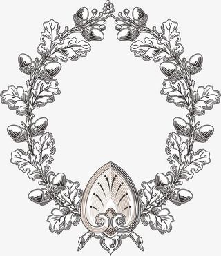 欧式复古花纹边框装饰元素免抠