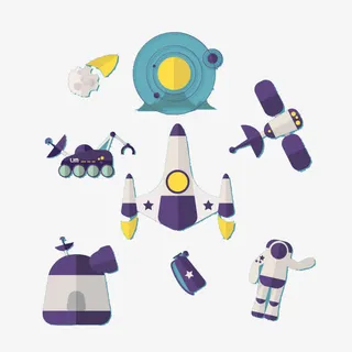 扁平化航空元素免抠