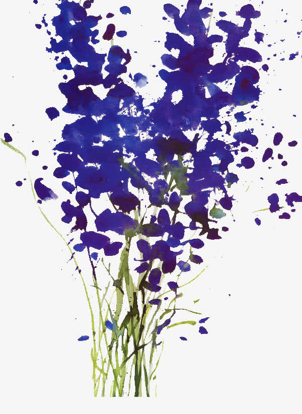 水彩花免抠