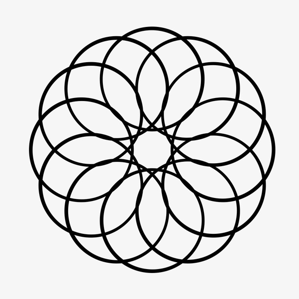 黑色圆形花纹免抠